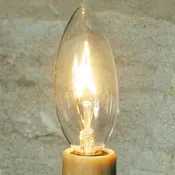 25W clear Torpedo tip candleabra base light bulb