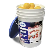 Big Bucket of JUGS Lite-Flite Baseballs