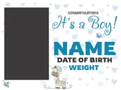 Baby Boy - Blue with Photo - Yard Sign