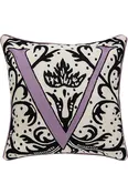 Alphabet V Violet Cushion