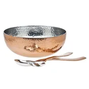 Hammered Copper Salad Bowl (w/ Servers)