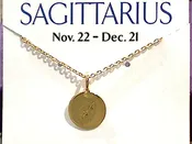 16" - 18" Gold Plated Sterling Sagittarius Zodiac Necklace