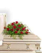 18 Red Roses Casket Spray