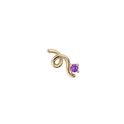Amethyst Mini Loop Earring in Yellow Gold