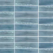 Barret - 2.36in x 9.7in - Blue Decor - Glossy