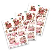 Die Cut Decoupage - Blush & Bloom Beauty Bag (pack of 3) by Katy Sue