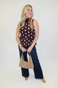 All The Charm Polka Dot Peplum Top