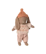 Maileg Winter Bunny, Micro - Brown - Rose