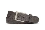 1-1/8" Matte American Alligator Belt with Brushed Nickel and Gold Buckles