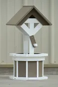 2 ft. Poly Wishing Well Planter, (Weathered Wood/White)