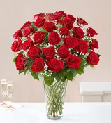 3 Dozen Red Rose Vase