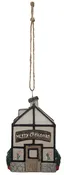 4"H Glass Greenhouse Ornament w/ Glitter "Merry Christmas"
