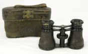 Antique Lemaire Fab Paris Field Opera Glasses Binoculars Leather Small Case L6Y