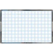 Acrylic Tray - Gingham Light Blue