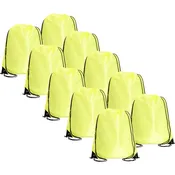 10 Drawstring Tote Bags - Yellow