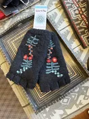 Black Floral (Icelandic Design) Fingerless Gloves — Aspen Traders