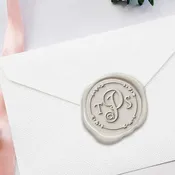 3 Initial Vine Wedding Monogram Adhesive Wax Seals #1181A