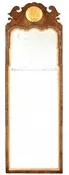 English Queen Anne Walnut and Parcel Gilt Mirror, Ca. 1725