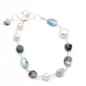 Pearl and amazonite nh bracelet