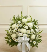 ALL WHITE TRADITIONAL FUNERAL BASKET