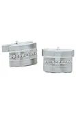 14K Cufflinks – Satin Finish with Channel Set Diamonds