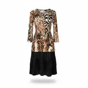 Fashionable 2pc Skirt Set with Mini Pleats and Animal Print