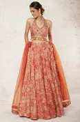 Aanvi coral lehenga set