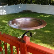 18" Classic Copper Birdbath & Over Railing Bracket — Achla Designs Products | Unique Home & Garden Décor, Tools & Accessories —  Achla Designs  |  Minuteman International