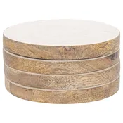 4" Dia Mother Of Pearl Coaster S/4