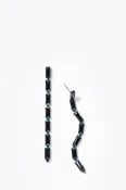 Baguette Stiletto Earrings - Black Spinel