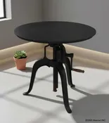 ADJUSTABLE HEIGHT IRON CRACK ROUND TABLE