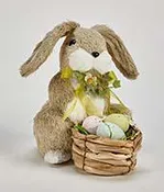 8" BUNNIES SITTING ON A BENCH (PC) 3513