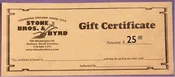$25 Gift Certificate