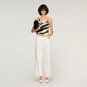 Zebra-print knit bodysuit