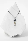 14k Gold, Oxidized Sterling and Diamond Love Struck Arrow Necklace