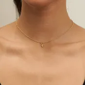 24K Gold Dainty Cross Pendant Necklace