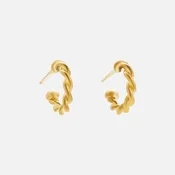 Ashley Grand Twist Baby Hoops in 20K Peach Gold