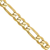 14K Yellow Gold Unisex Flat Figaro Chain