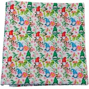 $5.00 SALE Fabric 36" Gnomes in the flowers