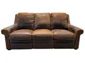 Bradington-Young Distressed Brown Leather Power Reclining Sofa