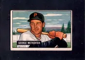 1951 George Metkovich Bowman #274 Pirates Rookie Baseball Card