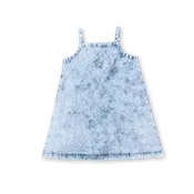 Cotton Washed Denim Starfish Embroidery Splash Dress