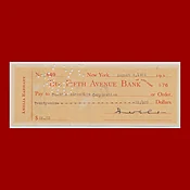 Amelia Earhart, Check, Signed