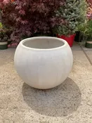 24" Full Moon Planter Ivory White | Natty Garden