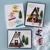 Ski-son's Greetings Sentiments BetterPress Plate & Die Set by Simon Hurley