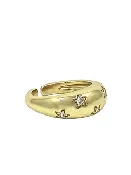 18K Gold-Fill Dome Ring with Star CZ
