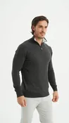Cotton jumper trucker collar - Anthracite