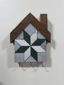 Amish Handmade Barn Quilt House Key Holder – Reclaimed Wood – 8” x 8”