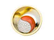 70’s Coral Diamond Planet Ring