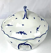 18th Century French Blue and White Porcelain Soup Tureen Arras Circa 1780